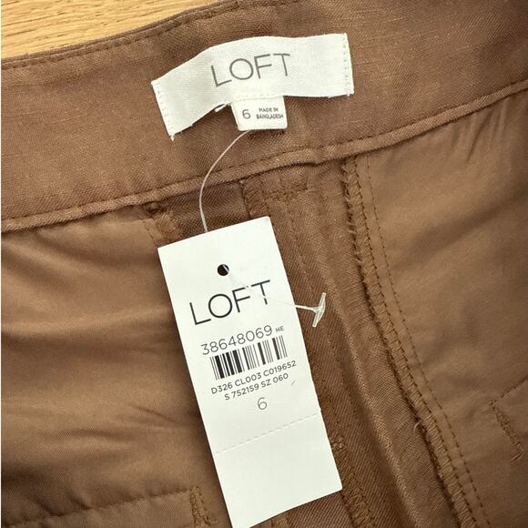 Loft Tie Belt High Waist Pants Size 6 Brown - Picture 3 of 4